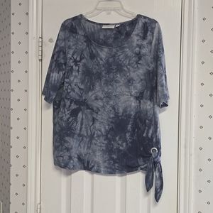 Women's Brand New Belle by Kim Gravel Tie-Dyed Top with Side Knot. Size L